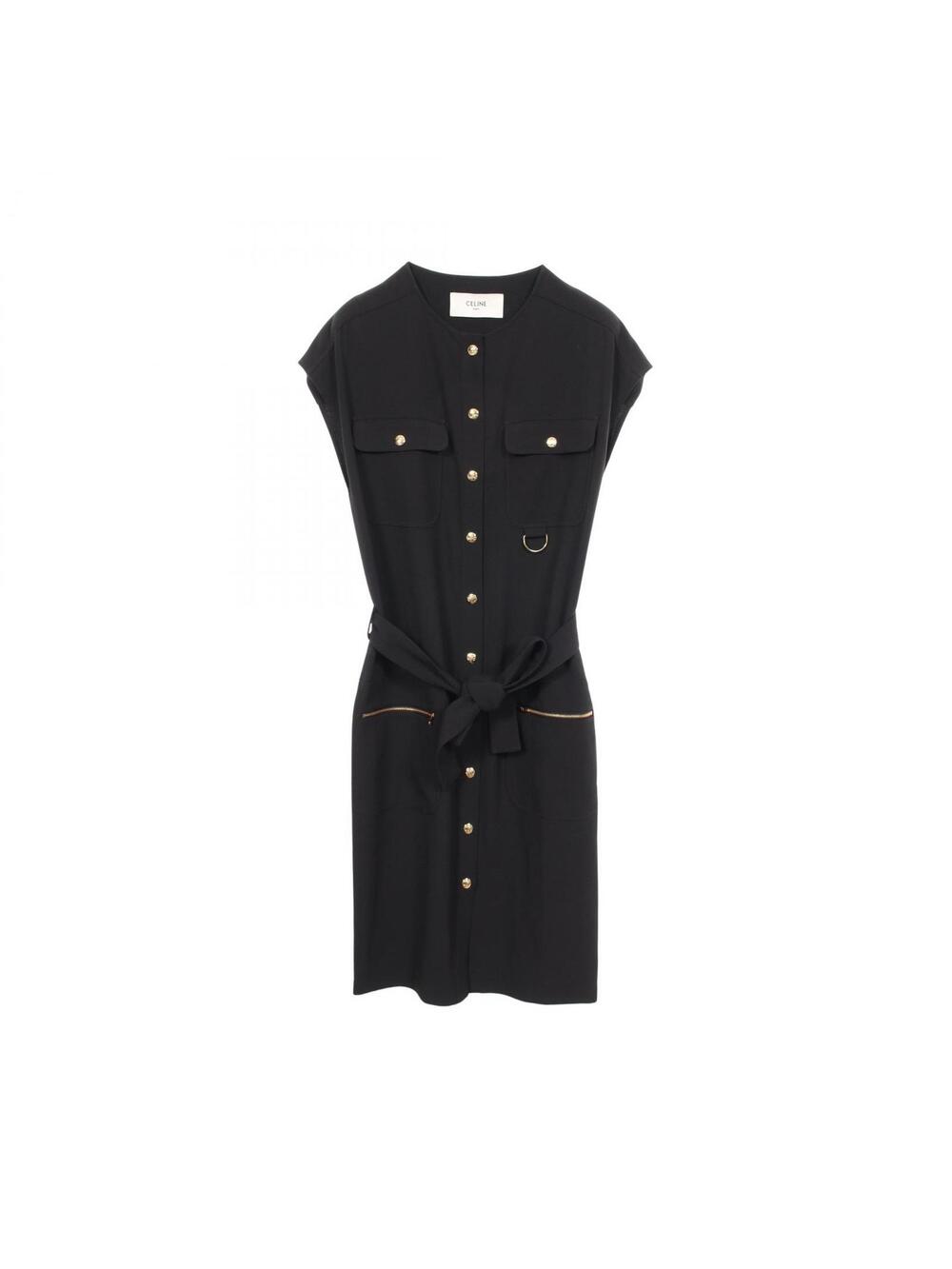 Celine Triomphe Button Army Dress Rayon #279653C12B